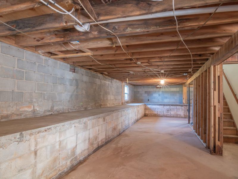 Basement waterproofing job in the Bever Park neighborhood of Cedar Rapids
